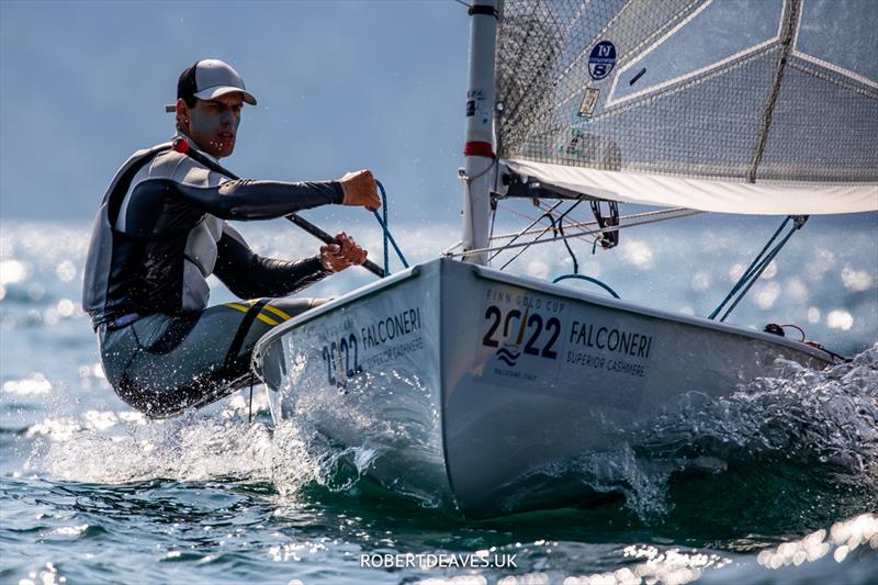 Domonkos Németh on day 4 of the Finn Gold Cup at Malcesine - photo © Robert Deaves / www.robertdeaves.uk