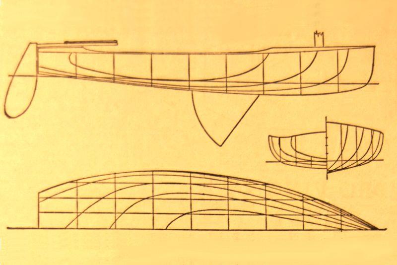 An early set of published lines for the Finn, which would do little to convince people that this would be a great Olympic boat - photo © Finn class