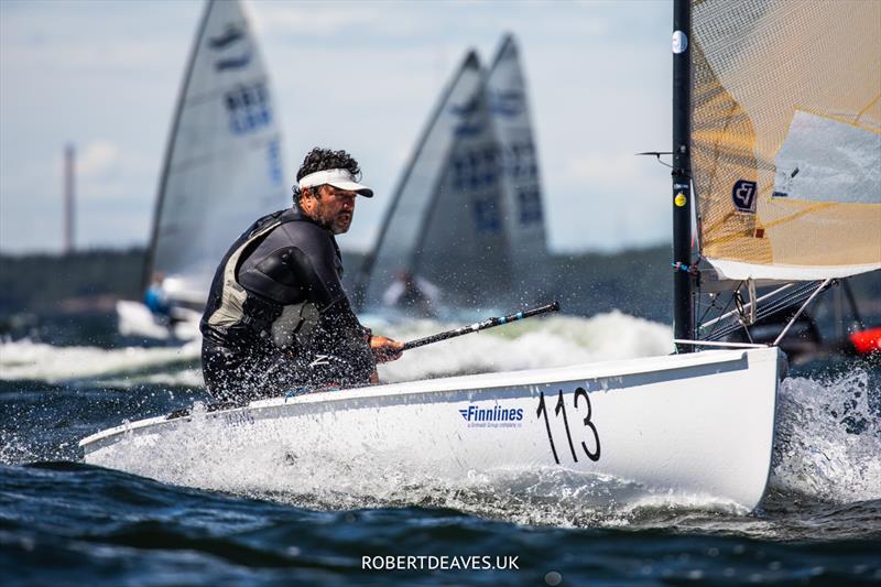 Filipe SILVA, POR at 2022 World Masters photo copyright Robert Deaves / www.robertdeaves.uk taken at  and featuring the Finn class