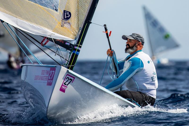 Miguel Fernandez Vasco, ESP - Open Finn European Masters day 3 photo copyright Robert Deaves taken at Club Nàutic Hospitalet-Vandellòs and featuring the Finn class