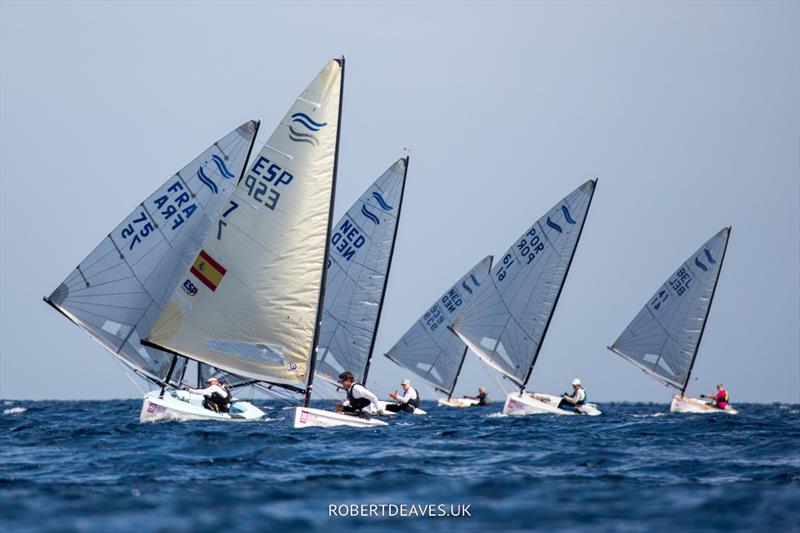 Race 7 at the Open Finn European Masters photo copyright Robert Deaves taken at Club Nàutic Hospitalet-Vandellòs and featuring the Finn class