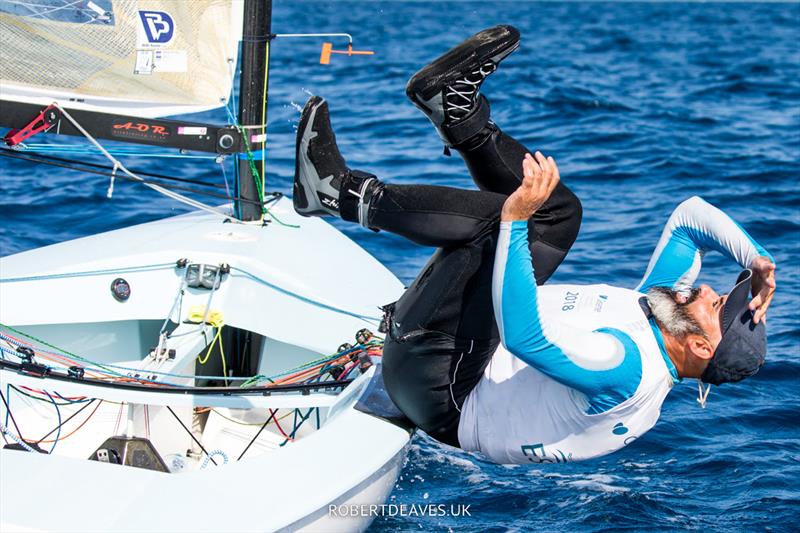 Miguel Fernandez Vasco, ESP, celebrates winning the Open Finn European Masters - photo © Robert Deaves