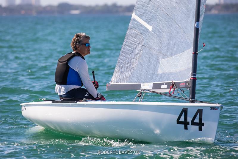 Fabiano Vivaqua on day 4 of the 2023 Finn Gold Cup photo copyright Robert Deaves taken at Coconut Grove Sailing Club and featuring the Finn class