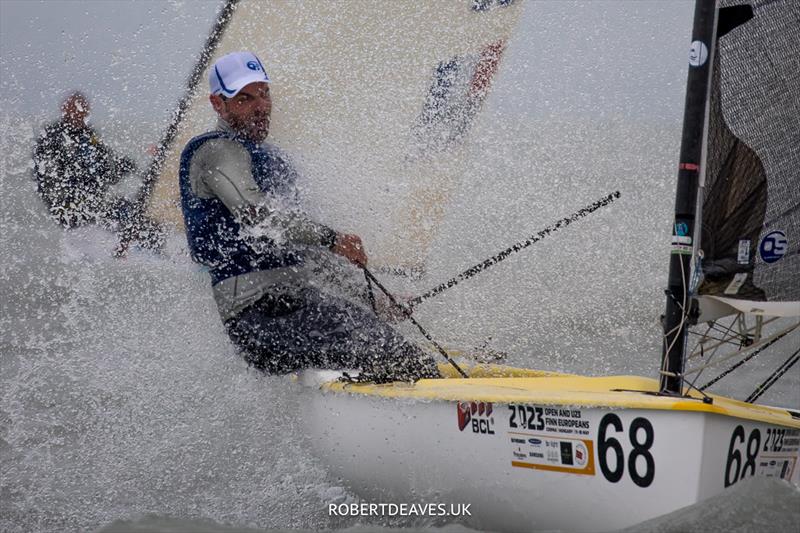 Alessandro Marega, ITA on day 1 at the Open and U23 Finn Europeans in Csopak, Hungary - photo © Robert Deaves / www.robertdeaves.uk