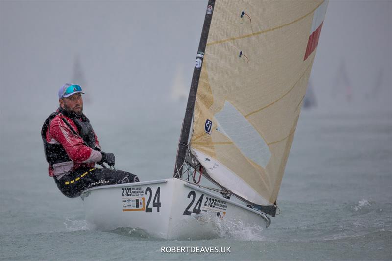 Bartosz Szydlowski, POL - 2023 Open and U23 Finn Europeans in Csopak, Hungary, Day 3 photo copyright Robert Deaves taken at Procelero Sportegyesület and featuring the Finn class