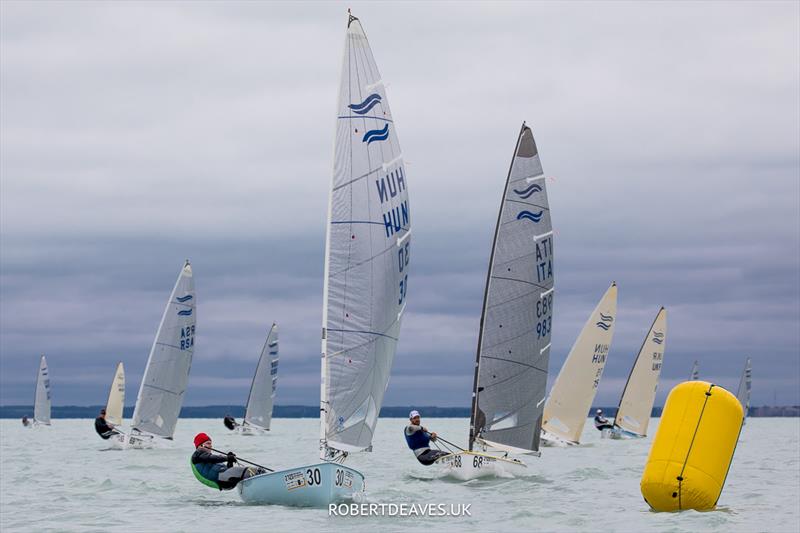 Kantor Zsigmond, HUN, leads on day 4 of the 2023 Open and U23 Finn Europeans in Csopak, Hungary - photo © Robert Deaves / www.robertdeaves.uk