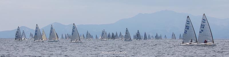 Race 1 on day 1 of the 2023 Finn World Masters in Greece - photo © Robert Deaves / www.robertdeaves.uk