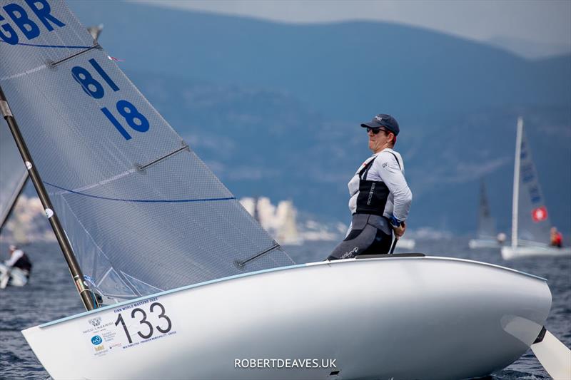 Nick Craig on day 1 of the 2023 Finn World Masters in Greece photo copyright Robert Deaves / www.robertdeaves.uk taken at  and featuring the Finn class