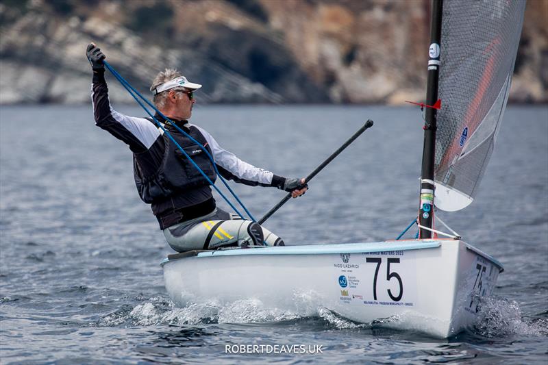 Laurent Hay on day 1 of the 2023 Finn World Masters in Greece - photo © Robert Deaves / www.robertdeaves.uk