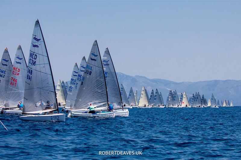 Start Race 4 - 2023 Finn World Masters in Greece - Day 4 photo copyright Robert Deaves taken at  and featuring the Finn class