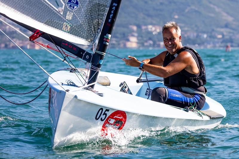 Xavier Panas, ESP - Finn European Masters at Campione del Garda photo copyright Robert Deaves taken at Campione Univela and featuring the Finn class