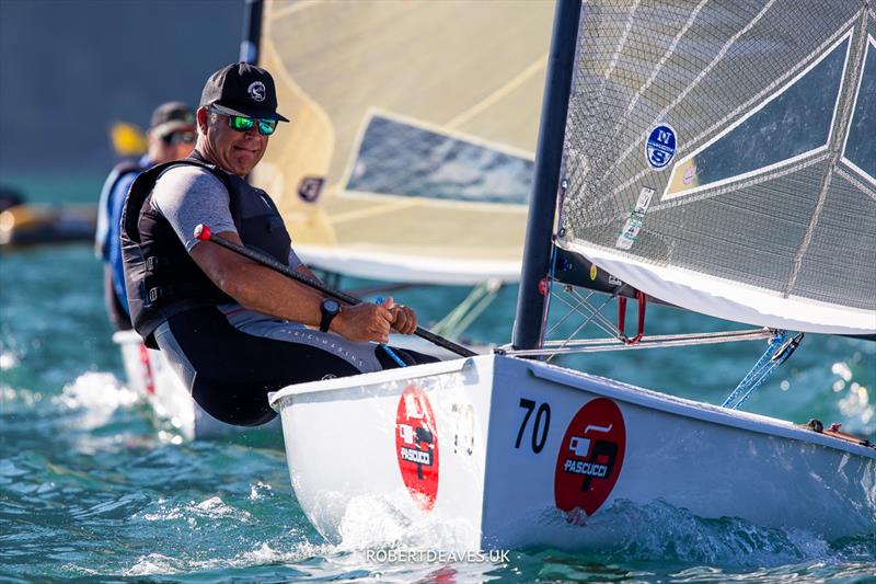 Finn European Masters at Campione del Garda photo copyright Robert Deaves taken at Campione Univela and featuring the Finn class