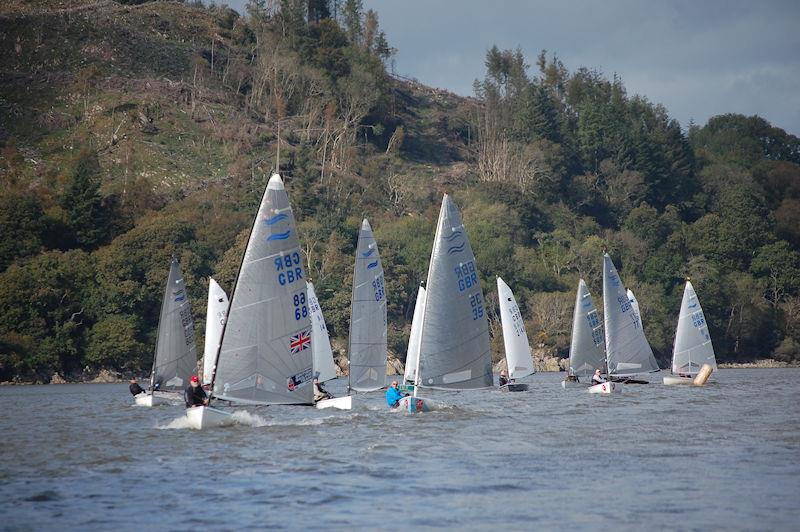 Solway Yacht Club Autumn Open - Finns flying! Fergus Allen from Loch Earn leading photo copyright Richard Bishop taken at Solway Yacht Club and featuring the Finn class