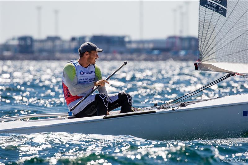 2018 Finn Gold Cup winner Zsombor Berecz in Aarhus photo copyright Robert Deaves taken at Sailing Aarhus and featuring the Finn class