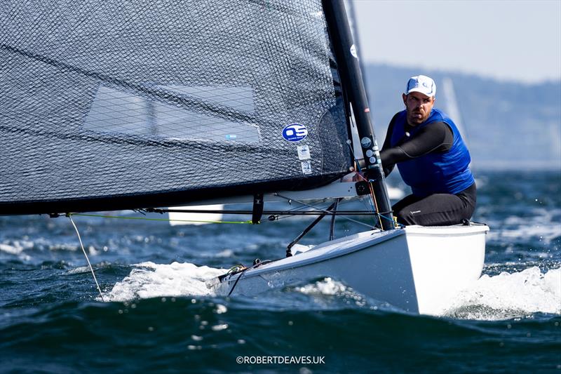 Allesandro Marega, ITA on day 4 of the 2024 Finn Gold Cup photo copyright Robert Deaves / www.robertdeaves.uk taken at Sailing Aarhus and featuring the Finn class