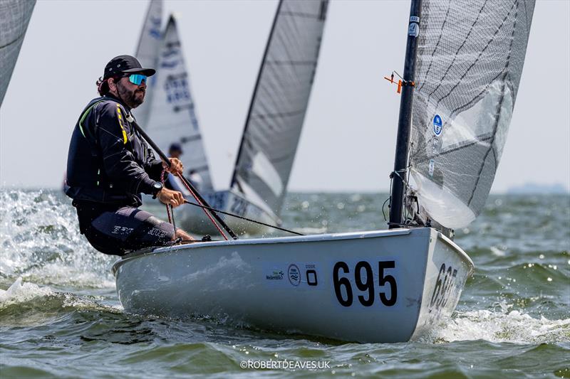 Fabian Rossbacher, GER - Finn World Masters in Medemblik - Day 3 photo copyright Robert Deaves taken at Regatta Center Medemblik and featuring the Finn class