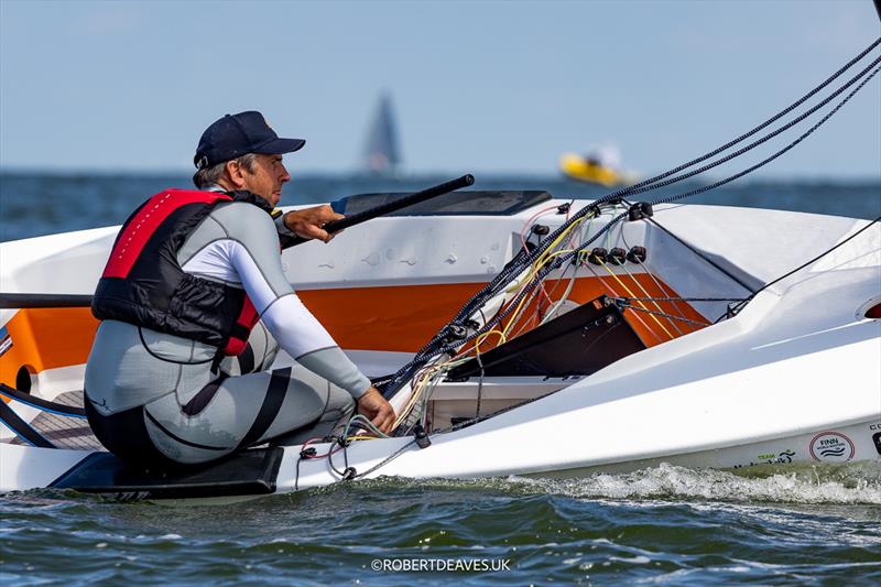 Pieter-Jan Postma, NED - Finn World Masters in Medemblik - Day 4 photo copyright Robert Deaves / www.robertdeaves.uk taken at Regatta Center Medemblik and featuring the Finn class