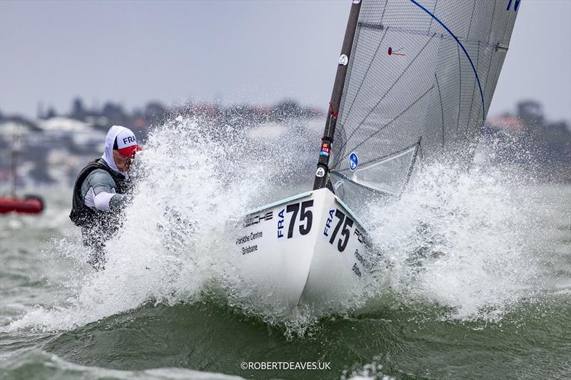 Seventieth Finn Gold Cup in Brisbane - Practice Race - Laurent Hay, FRA photo copyright Robert Deaves / www.robertdeaves.uk taken at Royal Queensland Yacht Squadron and featuring the Finn class