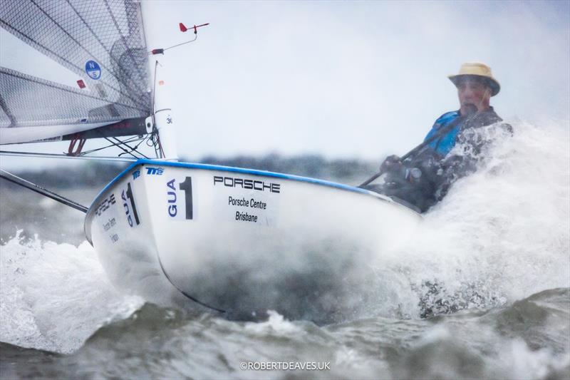 Seventieth Finn Gold Cup in Brisbane - Practice Race - Juan Maegli, GUA photo copyright Robert Deaves / www.robertdeaves.uk taken at Royal Queensland Yacht Squadron and featuring the Finn class