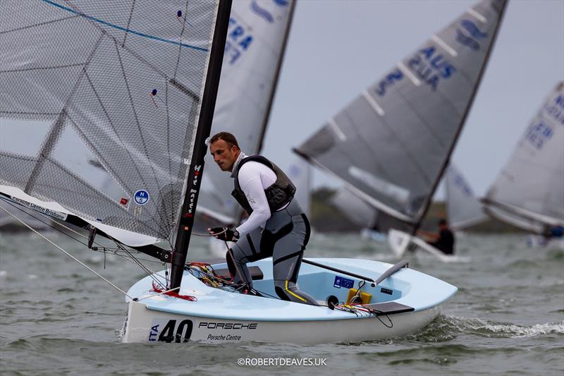 Marko Kolic, ITA - 2026 Finn World Masters day 2 photo copyright Robert Deaves / www.robertdeaves.uk taken at Royal Queensland Yacht Squadron and featuring the Finn class