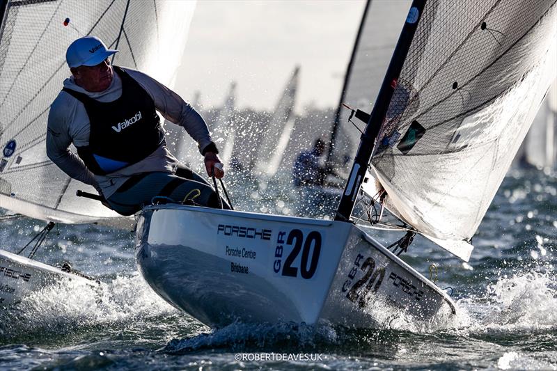 Andy Denison. GBR - 2026 Finn World Masters day 3 photo copyright Robert Deaves / www.robertdeaves.uk taken at Royal Queensland Yacht Squadron and featuring the Finn class