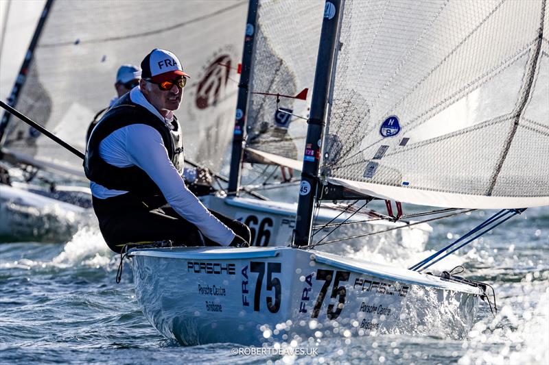 Laurent Hay, FRA - 2026 Finn World Masters day 3 photo copyright Robert Deaves / www.robertdeaves.uk taken at Royal Queensland Yacht Squadron and featuring the Finn class