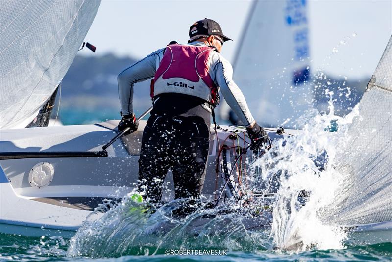 Andrew Coutts at the 2026 Finn World Masters photo copyright Robert Deaves taken at Royal Queensland Yacht Squadron and featuring the Finn class