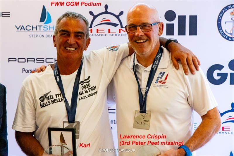 Karl Purdie (NZL) won his third World title (2 x OK & 1 x Finn)- Finn Gold Cup & Finn Masters World Championship - Brisbane - February 2026 photo copyright Robert Deaves / Finn Class taken at Royal Queensland Yacht Squadron and featuring the Finn class