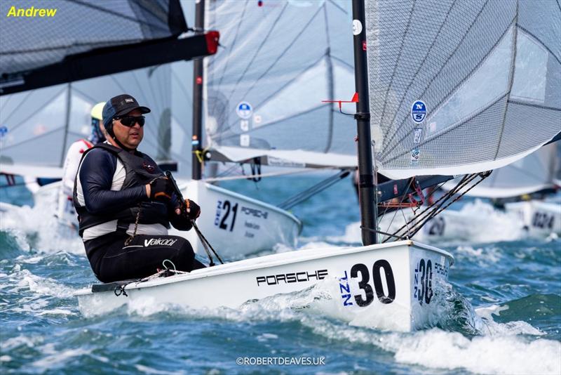Andrew Duncan (NZL) - Finn Gold Cup & Finn Masters World Championship - Brisbane - February 2026 photo copyright Robert Deaves / Finn Class taken at Royal Queensland Yacht Squadron and featuring the Finn class