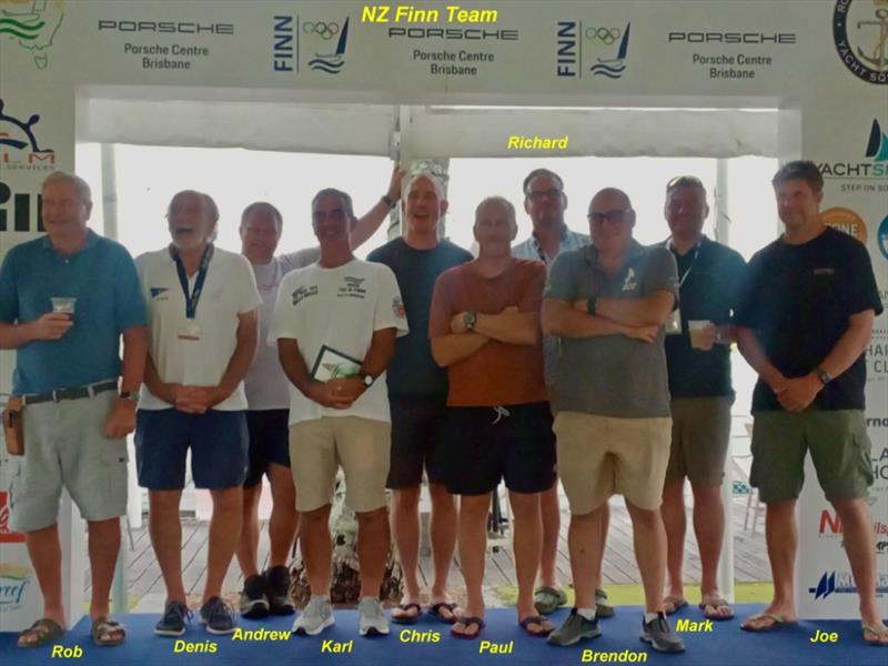 Kiwi Team - Finn Gold Cup & Finn Masters World Championship - Brisbane - February 2026 photo copyright Robert Deaves / Finn Class taken at Royal Queensland Yacht Squadron and featuring the Finn class