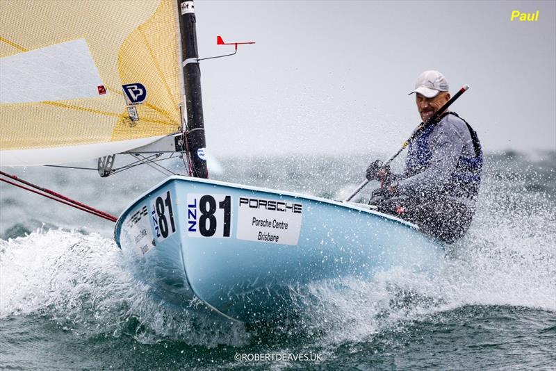 Paul Bamford (NZL) - Finn Gold Cup & Finn Masters World Championship - Brisbane - February 2026 photo copyright Robert Deaves / Finn Class taken at Royal Queensland Yacht Squadron and featuring the Finn class