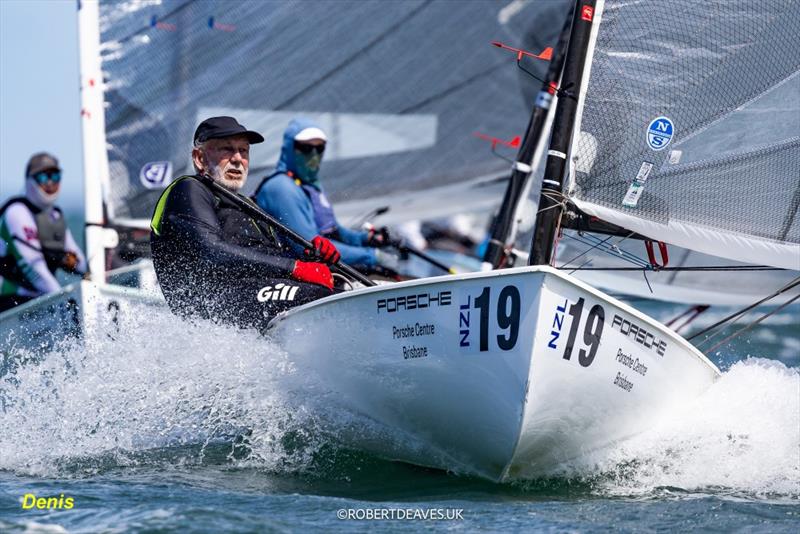 Denis Mowbray (NZL) - Finn Gold Cup & Finn Masters World Championship - Brisbane - February 2026 photo copyright Robert Deaves / Finn Class taken at Royal Queensland Yacht Squadron and featuring the Finn class