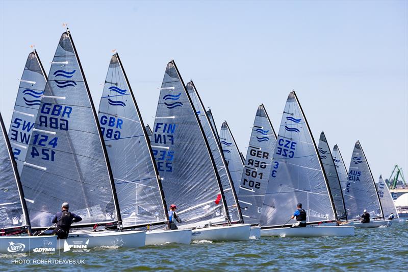 Race 3 on day 2 of the 2026 Open Finn and U29 European Championship - photo © Robert Deaves / www.robertdeaves.uk