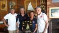 Ian Lane, Chris Payne, Heather Macfarlane and Mike Rogers show the Victorian Fireball perpetual trophy © Bradley Ginnivan