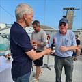 Class chairman making a presentation to Mark Kettle, event organiser - Fireball Irish National Championship at Waterford Harbour © Frank Miller