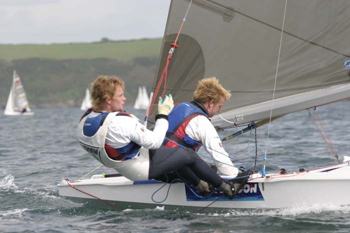 Stevie Morrison and Ben Rhodes at the Fireball nationals at Porthpean 2004 - photo © Mike Rice / www.fotoboat.com