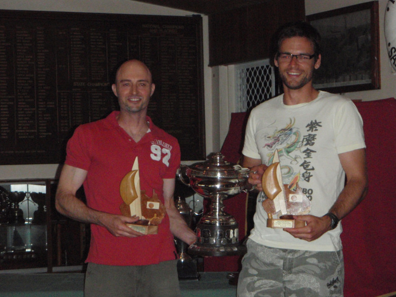 Robin Inns & Joel Coultas win the Australian Fireball Nationals at Hervey Bay photo copyright Mick Bowley taken at  and featuring the Fireball class