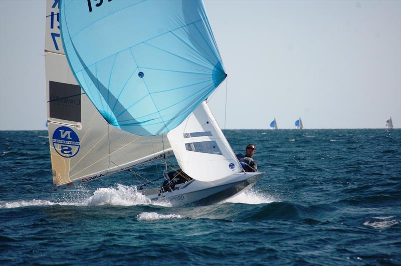 The Birrell/Brearey partnership on day 1 of the Gul UK Fireball Nationals photo copyright David Henshall taken at Plas Heli Welsh National Sailing Academy and featuring the Fireball class