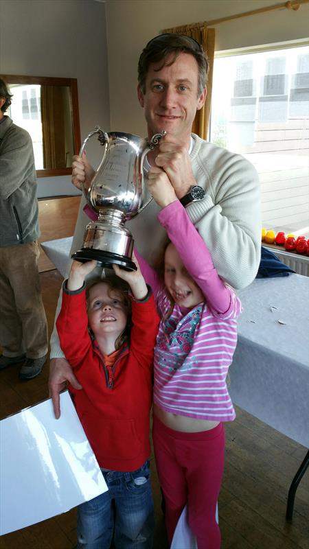 Noel Butler (and fans) overall winner of 2015/16 Dun Laoghaire Frostbites with Stephen Oram (absent) photo copyright Frank Miller taken at Dun Laoghaire Motor Yacht Club and featuring the Fireball class