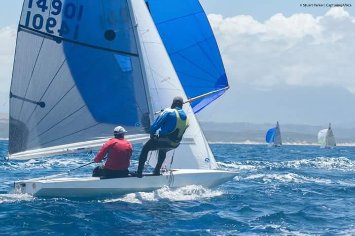 David Laing & Chris du Toit (RSA) on day 3 of the Fireball Worlds in South Africa photo copyright Stuart Parker taken at Mossel Bay Yacht and Boat Club and featuring the Fireball class