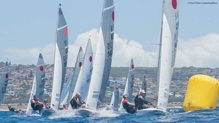 Close competition on day 3 of the Fireball Worlds in South Africa photo copyright Stuart Parker taken at Mossel Bay Yacht and Boat Club and featuring the Fireball class