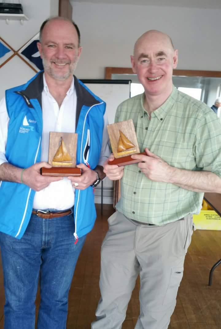 Cormac Bradley & Frank Miller also celebrate a podium place in Series 2 of the Dun Laoghaire Frostbite Series photo copyright Frank Miller taken at Dun Laoghaire Motor Yacht Club and featuring the Fireball class