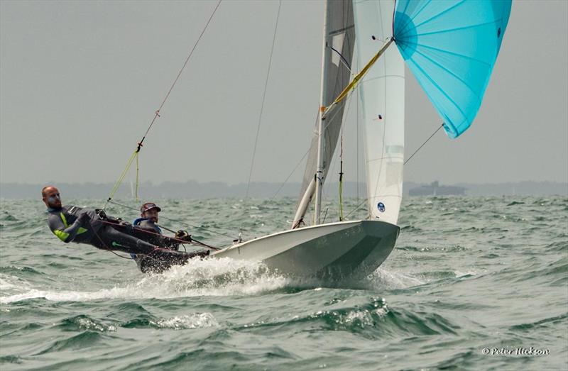 Tom Gillard & Geoff Edwards during the Hayling Island Fireball Open photo copyright Peter Hickson taken at Hayling Island Sailing Club and featuring the Fireball class