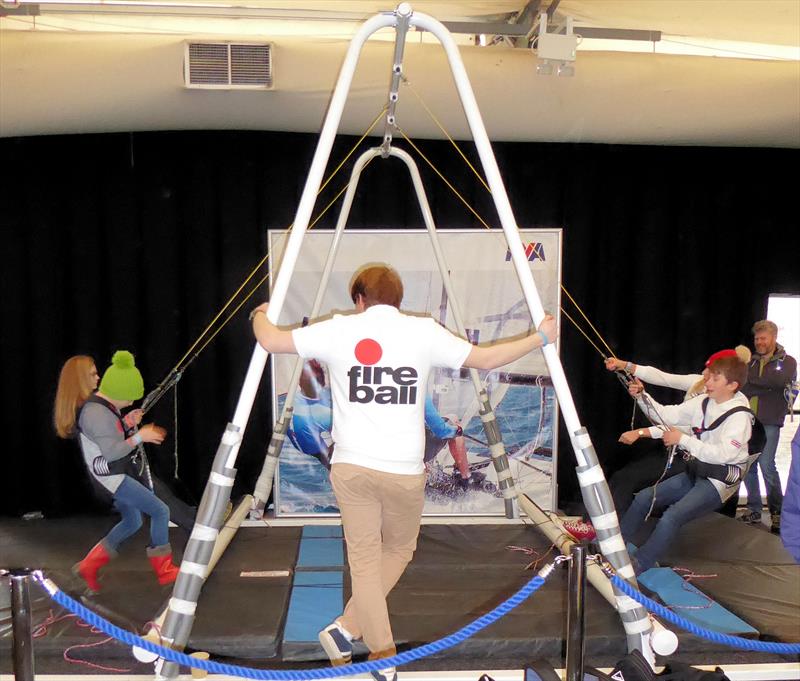 Fireballs at the RYA Dinghy Show 2018 photo copyright Louise Payne taken at RYA Dinghy Show and featuring the Fireball class