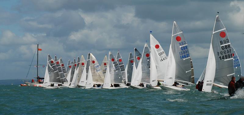 Startline action from the 2014 Fireball Nationals at Tenby photo copyright UKFA taken at Tenby Sailing Club and featuring the Fireball class