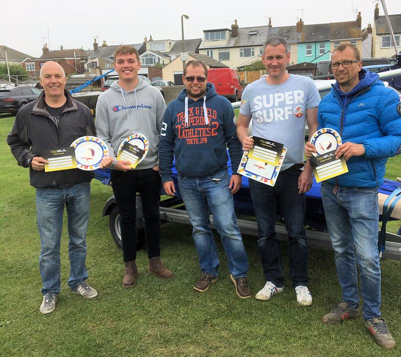 Prize winners in the Brightlingsea Gul Fireball Golden Dolphin Series event photo copyright D. Hall taken at Brightlingsea Sailing Club and featuring the Fireball class
