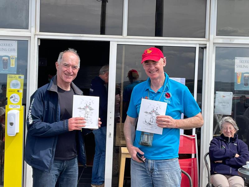 Ed Butler Snr (left) and Frank Miller finish 3rd in the Fireball Leinster Championship at Skerries photo copyright Frank Miller taken at Skerries Sailing Club and featuring the Fireball class
