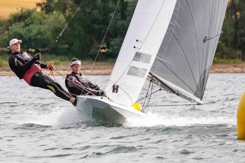 Dave Hall and Paul Constable win the John Merricks Tiger Trophy 2021 photo copyright Tim Olin / www.olinphoto.co.uk taken at Rutland Sailing Club and featuring the Fireball class
