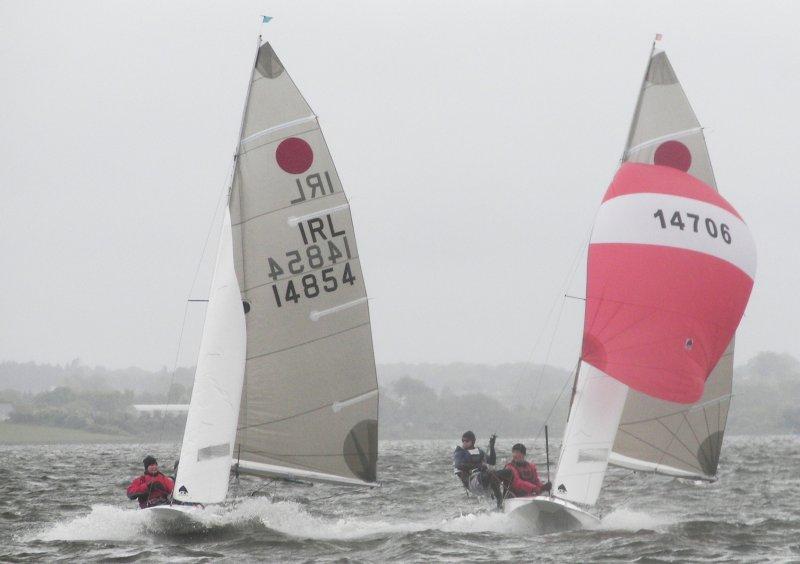 Testing conditions for the Ulster Fireball Championships 2009 photo copyright Michael Hill taken at Lough Neagh Sailing Club and featuring the Fireball class