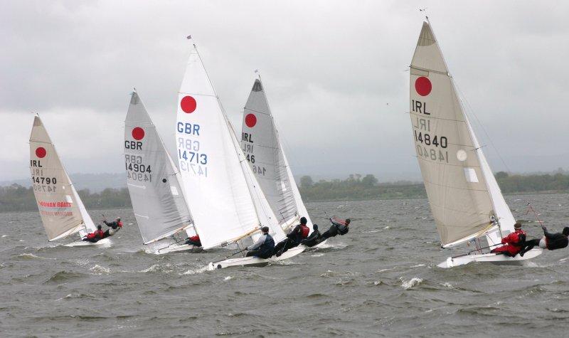 Testing conditions for the Ulster Fireball Championships 2009 photo copyright Michael Hill taken at Lough Neagh Sailing Club and featuring the Fireball class